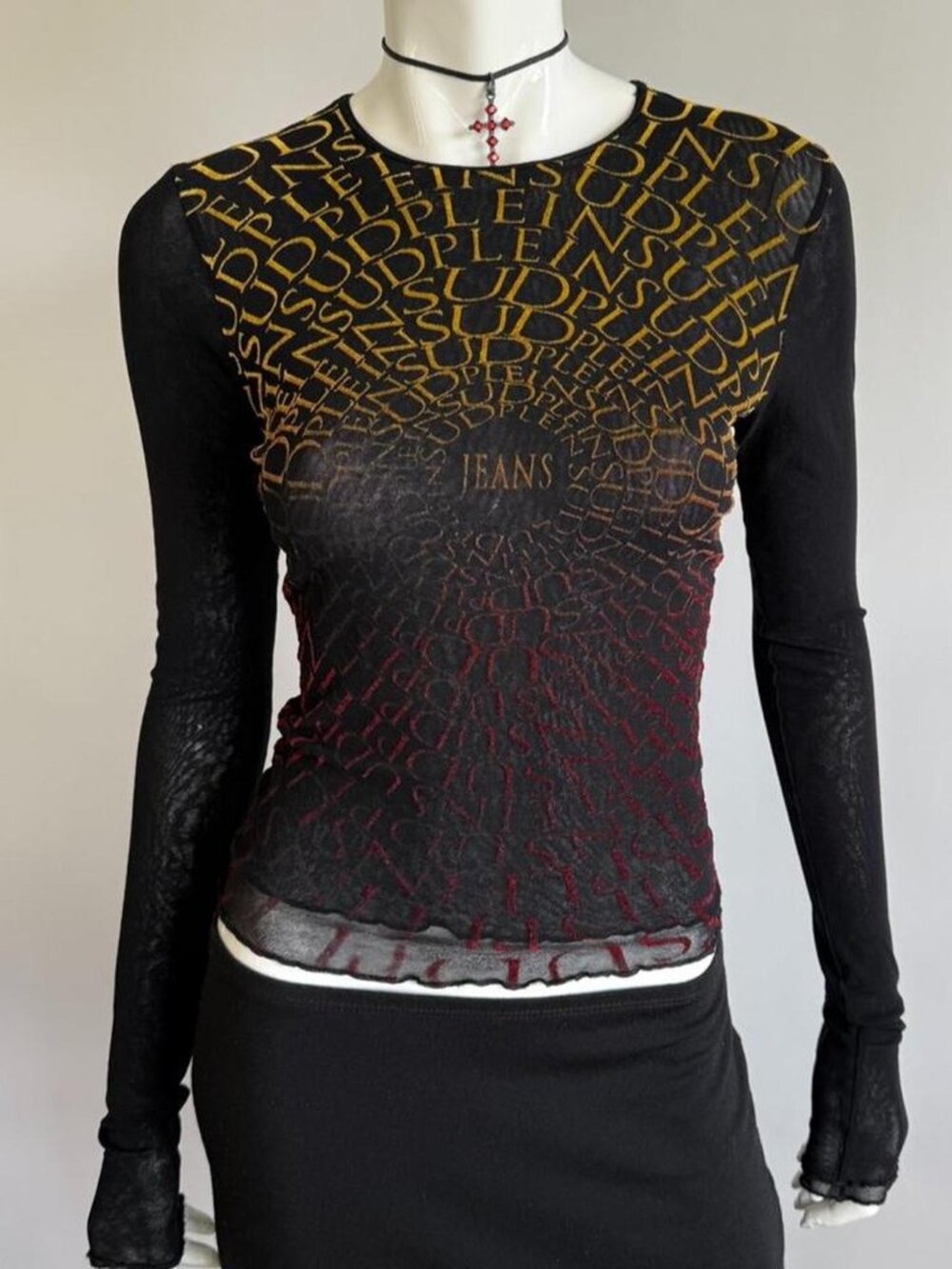 RARE Plein Sud Jeans Fayçal Amor Archival Vintage 90s Mesh Top